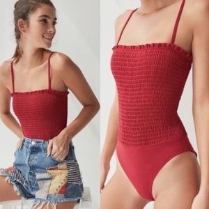 Urban Outfitters - Out From Under - Red Smocked Body Suit M